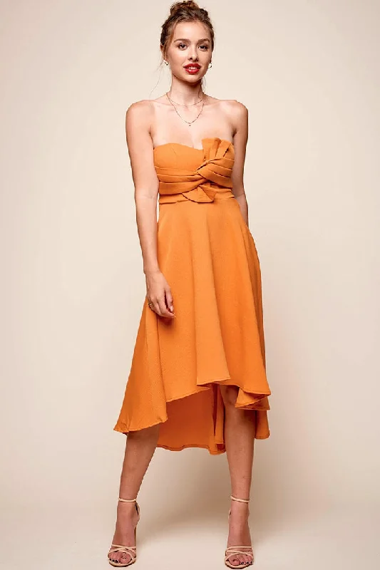 Style Without Limits Monogram Strapless Midi Dress Mango