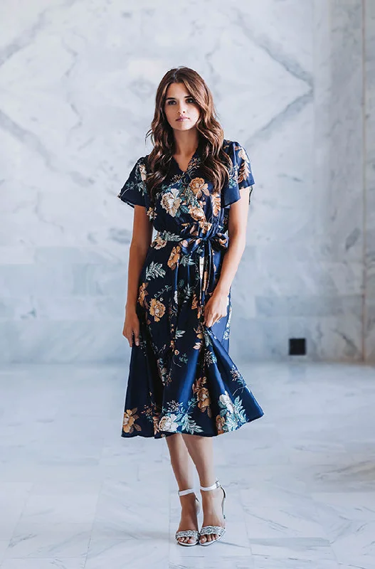 Fashion-Forward Magnolia Navy Floral Dress - DM Exclusive - Nursing Friendly