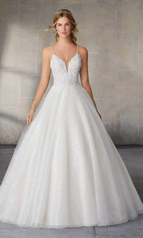 Versatile Wardrobe Essentials Mori Lee Bridal - 2145L Starlet Crystal Beaded Bodice Glitter Net Gown