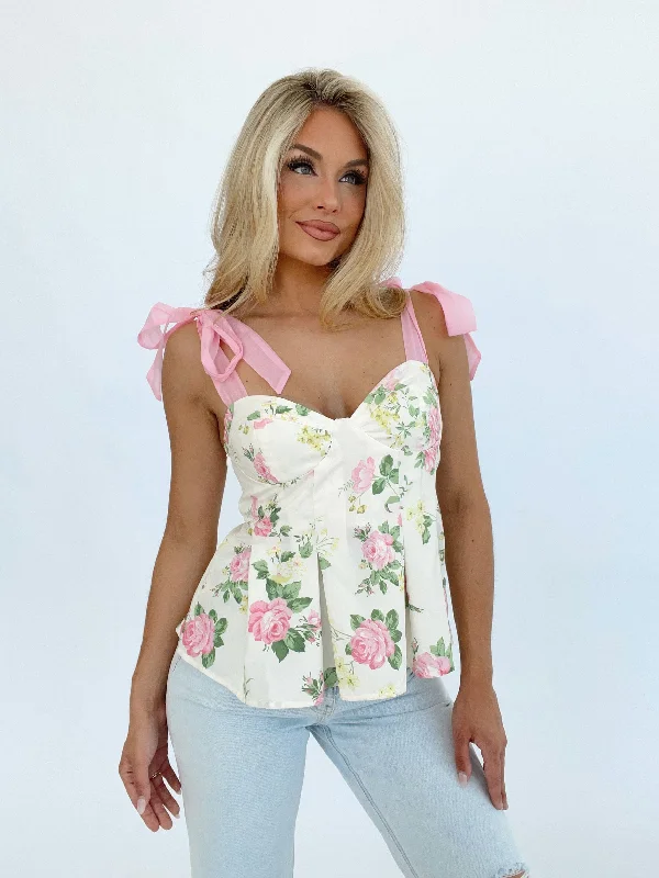 Elevate Your Wardrobe Sweet Peony Tie Tank