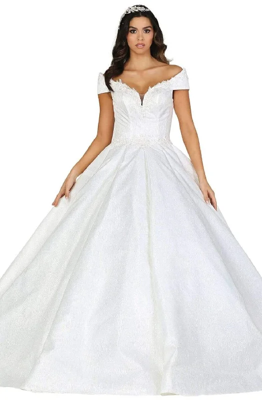 Fashion For Every Occasion Dancing Queen - 107 Off-Shoulder Pleated Wedding Ballgown