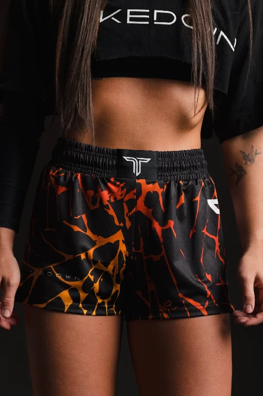 Seasonal Picks Magma Women's Fight Shorts (3" Inseam) - Lava