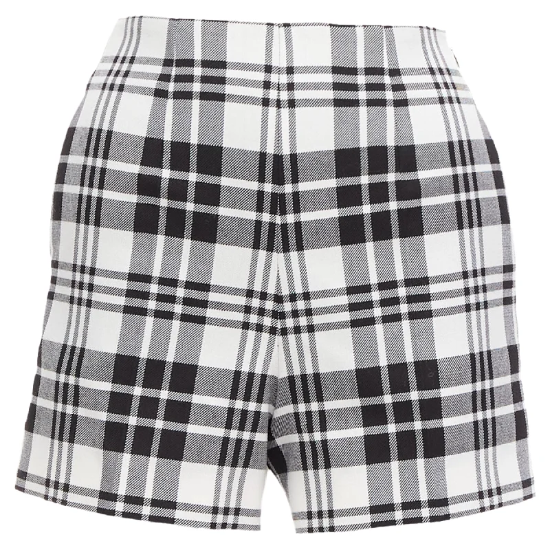 Limited Edition Christian Dior Checked Virgin Wool High Waisted Shorts