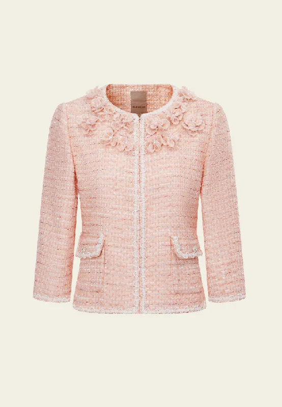 Huge Savings On Parisian Styles Pop-up Floral Embellished Slim-fit Jacket