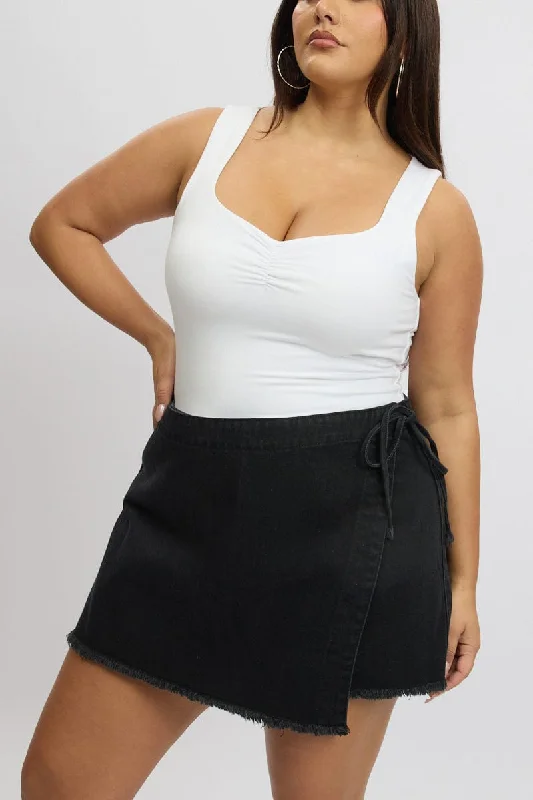 Comfort Centric Apparel Black Skort Skirt High Rise