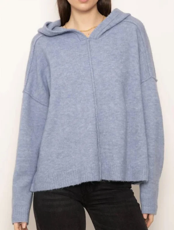 Flowing Silhouette Deacon Dolman Hoodie In Blue