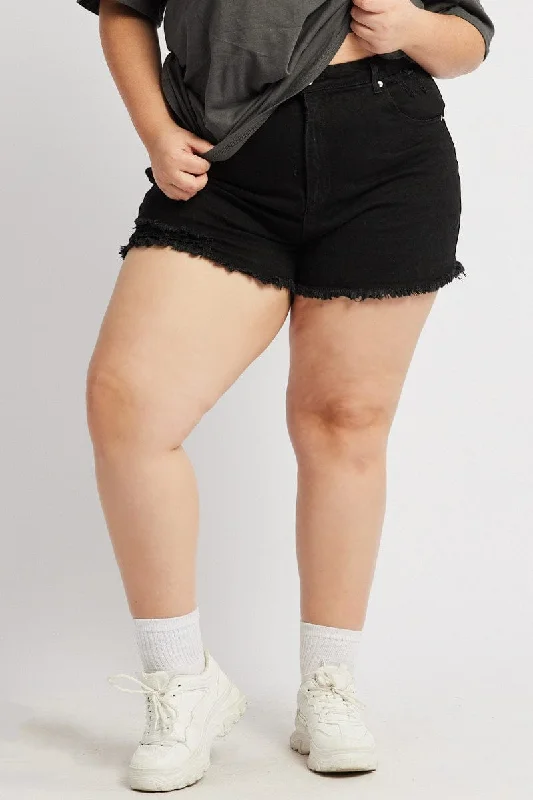 Trendy New Clothes Black Relaxed Shorts