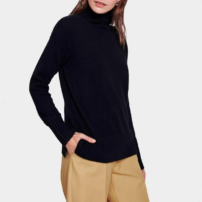 Stylish Savings Cashmere Funnelneck Pullover (Black)