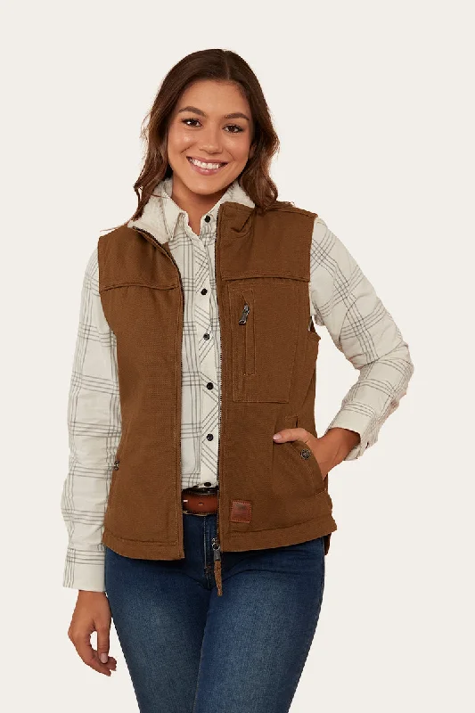 Fashion Deal Albion Womens Vest - Tawny Brown