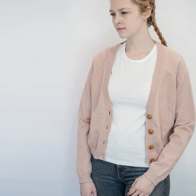 Break Fashion Norms Long Sleeve Cardigan (Blush)