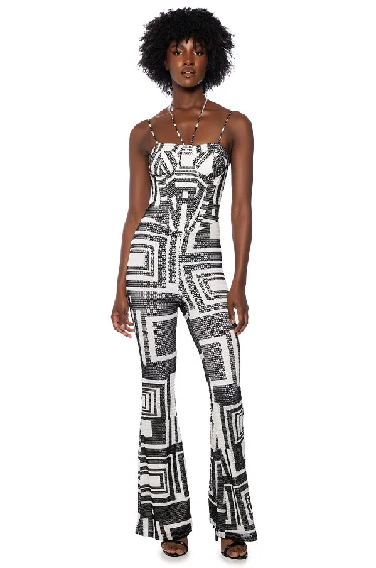 Bold Fashion GETTING GROOVY WIDE LEG STRAPPY JUMPSUIT