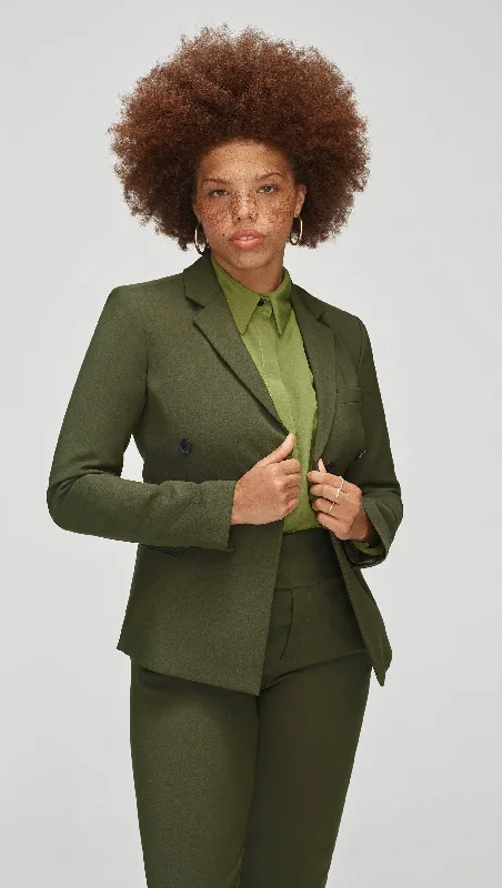 New Arrivals Crossover Blazer in Performance Cotton | Olive