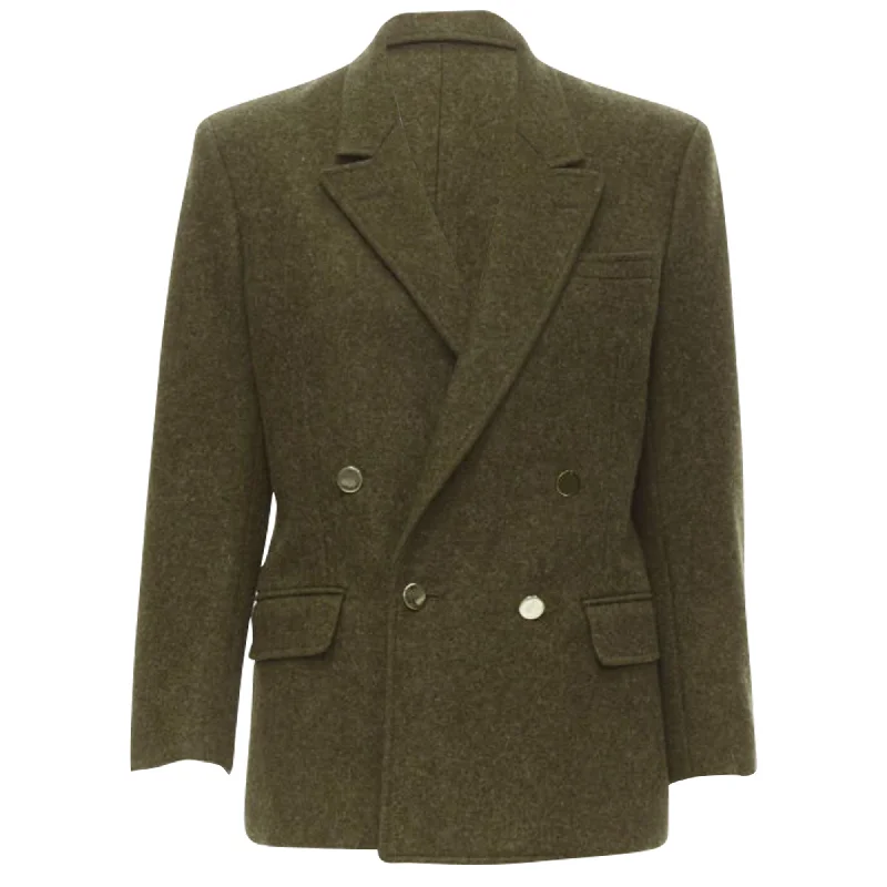 Elevate Your Wardrobe Comme Des Garcons moss wool felt double breasted blazer