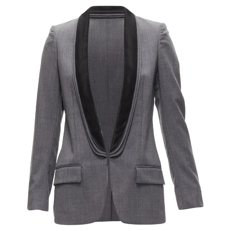 Fashion Essentials Stella McCartney wool triple layer shawl pocketed fitted blazer