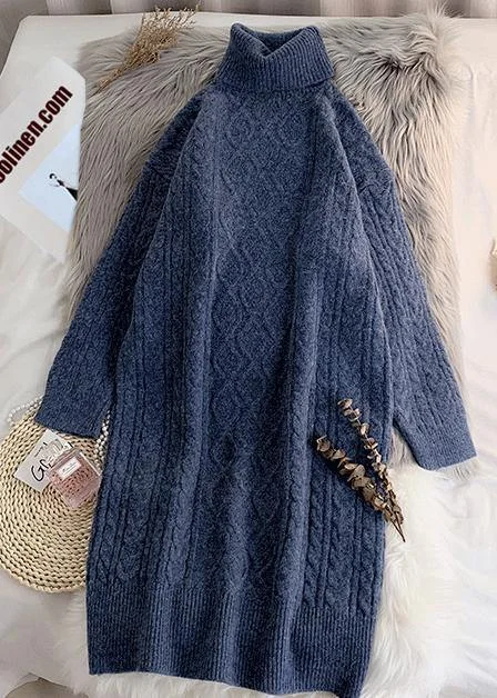 Exclusive Sale Knitted navy Sweater Wardrobes Vintage lapel thick Funny knitwear