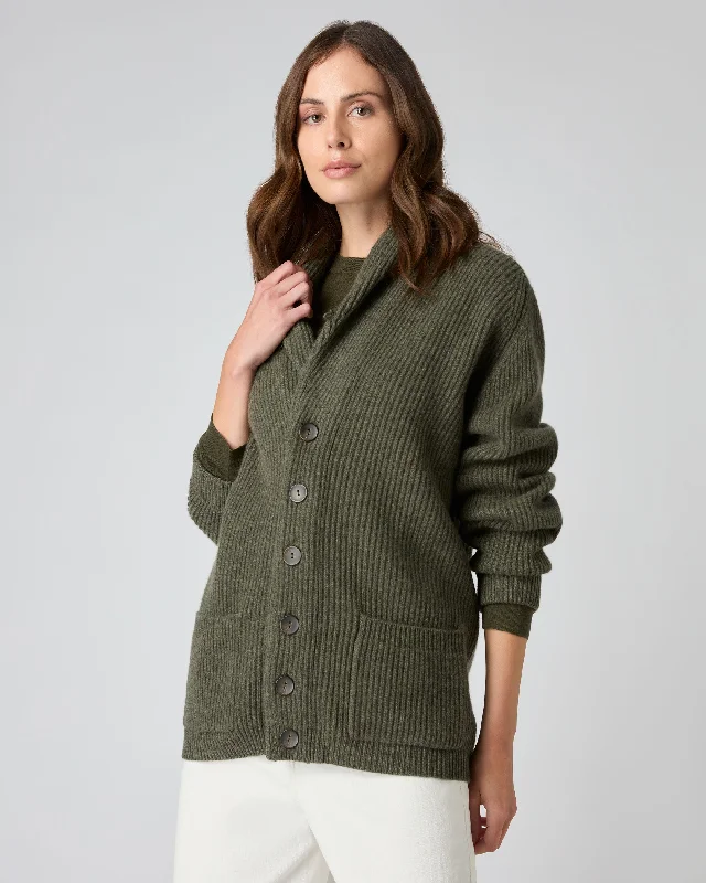 Comfort First Women's Wear Women's The Kensington Cashmere Cardigan Moss Green