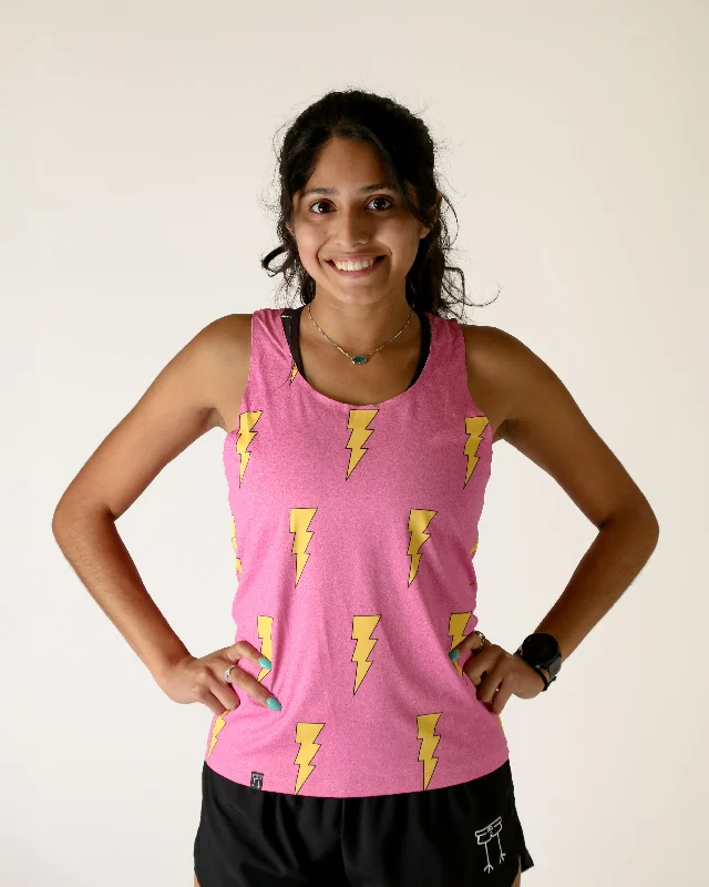 Vintage Look Women's Pink Bolts Performance Singlet