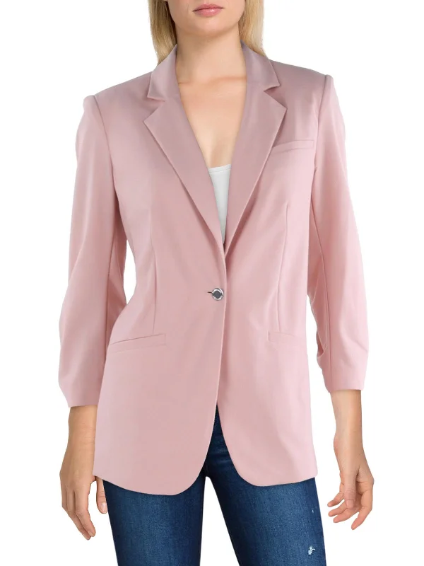 Vibrant Femme Fashion Womens Crepe Business One-Button Blazer