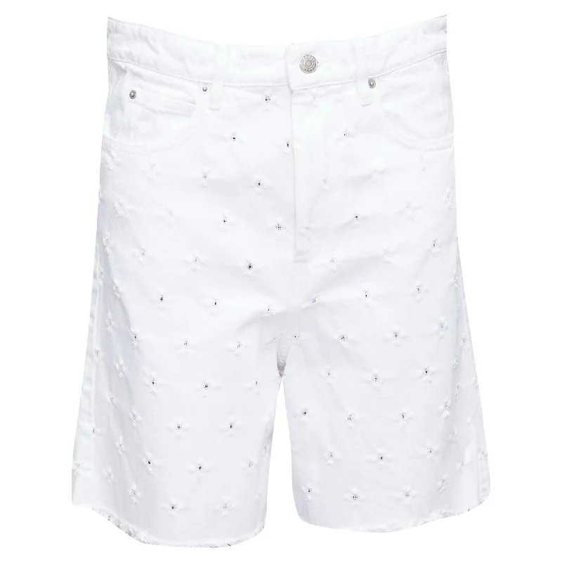 Hot Brand Discounts Isabel Marant Etoile Liny hole punched ayed denim shorts