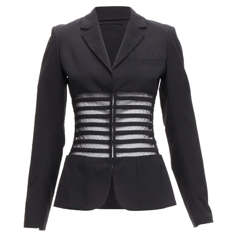 Fashionista Favorites Jean Paul Gaultier Femme wool sheer corset blazer jacket