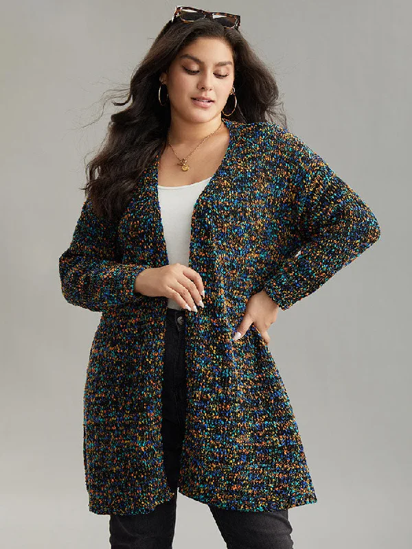 Style Redefined Color Textured Open Front Cardigan