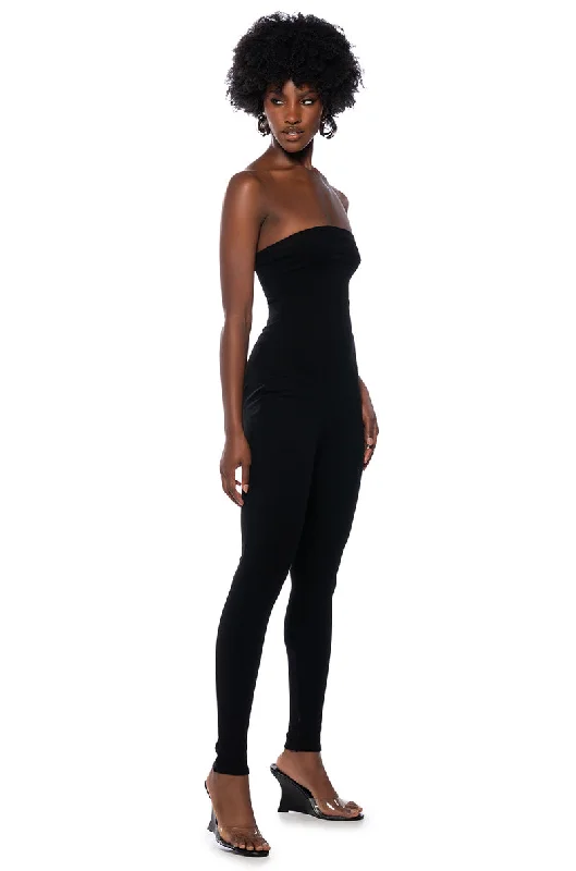 Artful Design FEELIN MYSELF BODYCON TUBE JUMPSUIT IN BLACK