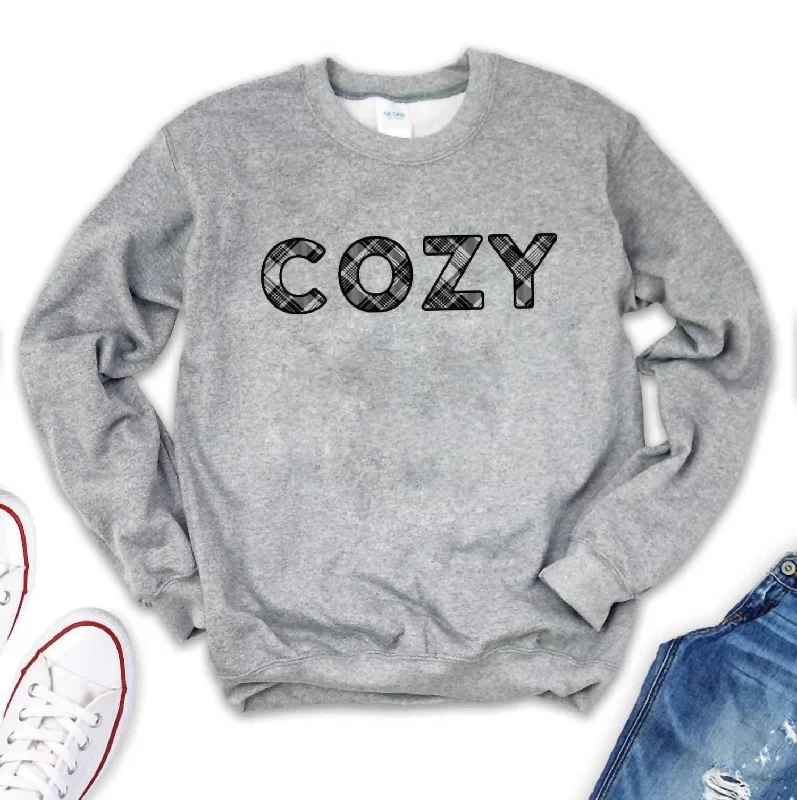 Runway Inspired Wear Women's Cozy Pullover Sweatshirt In Grey