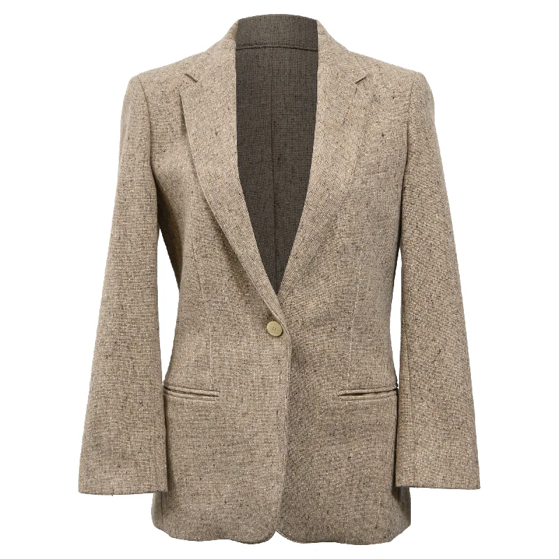 Style Your Wardrobe Theory Single-Breasted Blazer in Brown Tweed Wool