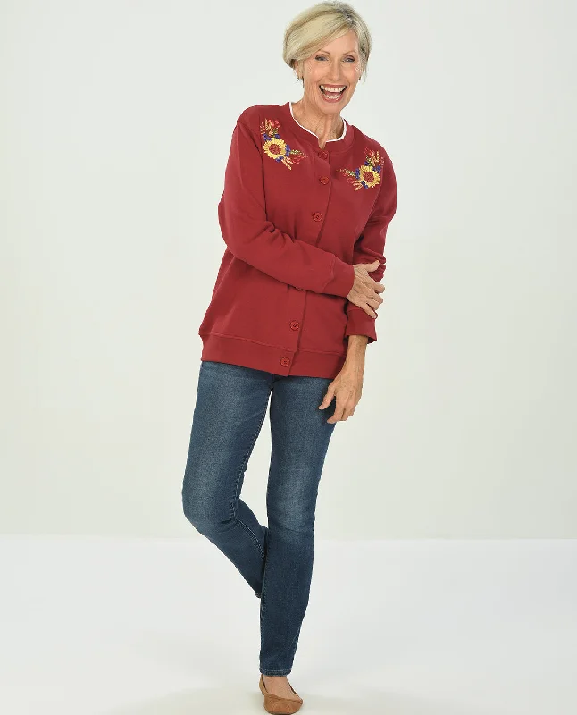 Embrace New Fashion Speculation Women's Embroidered Fleece Cardigan