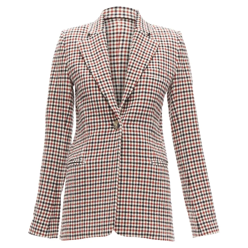 Luxury Fashion Khaite Vera checked virgin wool single button blazer