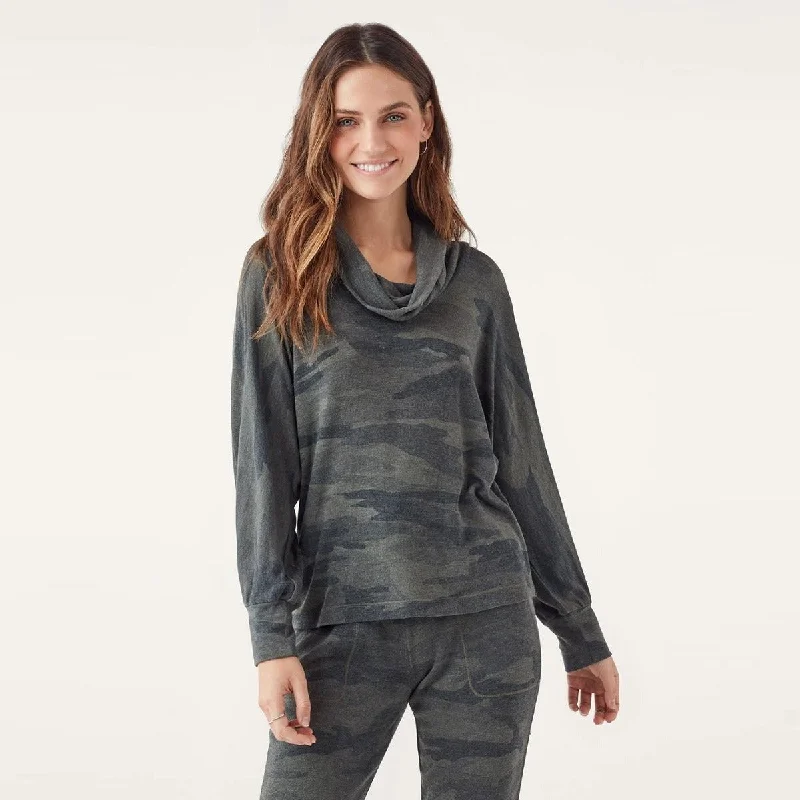 Versatile Wardrobe Essentials Supersoft Cowl Pullover (Camo)