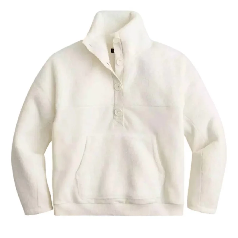 Unbeatable Prices Women's Teddy Sherpa Button-Front Sweatshirt In Ivory