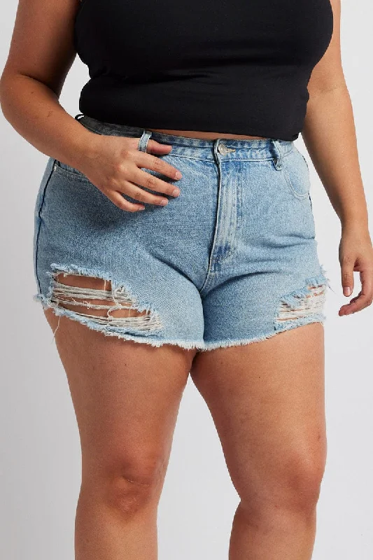 Discover Now Denim Relaxed Shorts High Rise