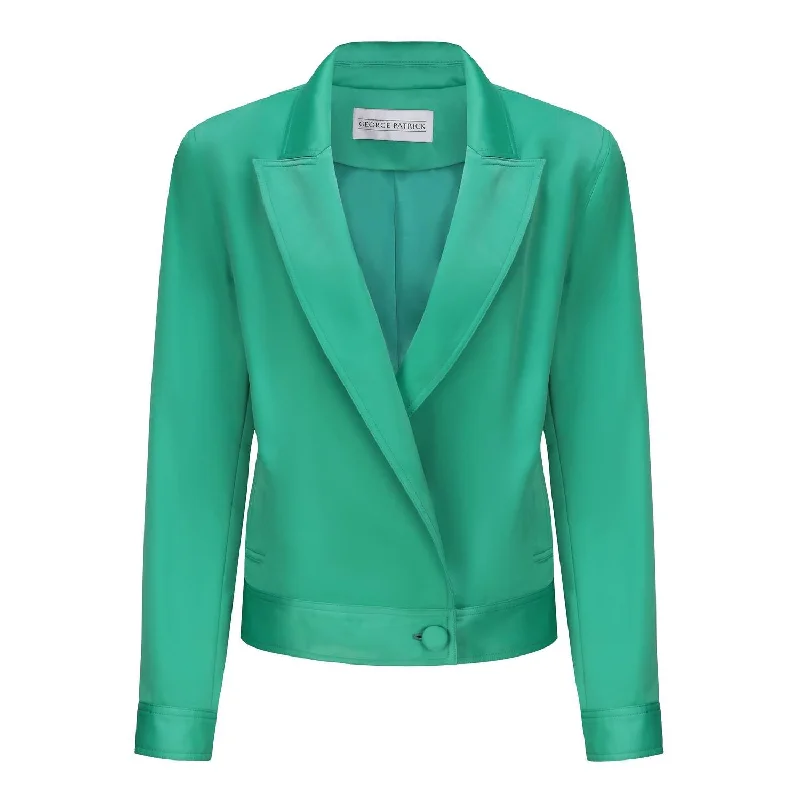 Forward Trendsetter Women's Sabrina Oversized Biker Blazer In Green