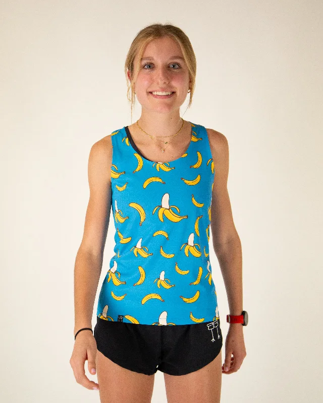 Casual Chic Women's Blue Bananas Performance Singlet