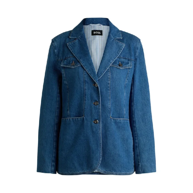 Unleash Your Trend Driven Style Slim-fit blazer in blue selvedge denim