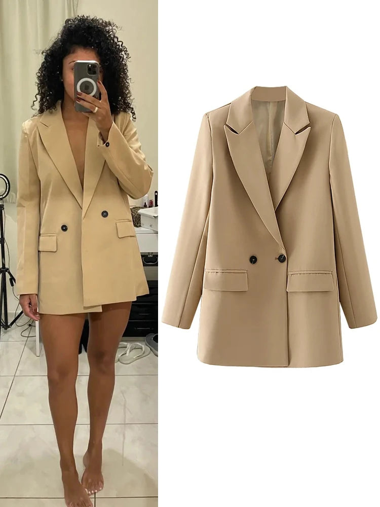 Hot Styles Women's Double Breasted Fashion Designer Blazer Jackets