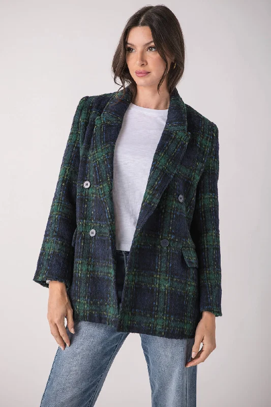 Effortless Chic Apparel Molly Bracken Plaid Oversized Blazer Jacket