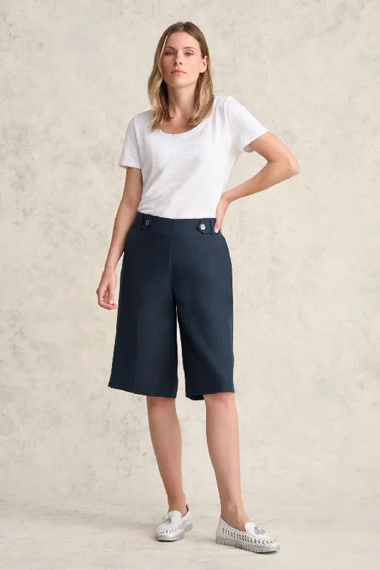 Elevate Your Wardrobe Waist Tab Linen Short - Ink