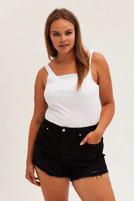 Your Timeless Wardrobe Awaits Black Skinny Denim Shorts Mid Rise