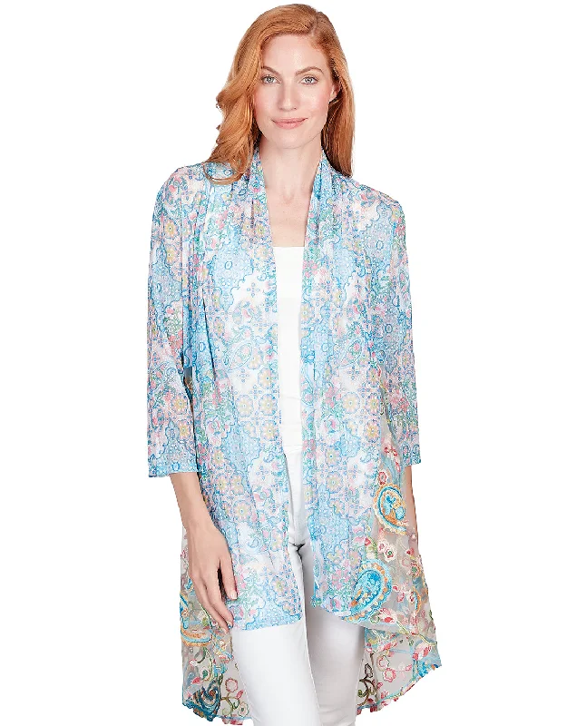 Trend Forward Threads For Her Ruby Road Garden Variety Paisley Combo Cardigan