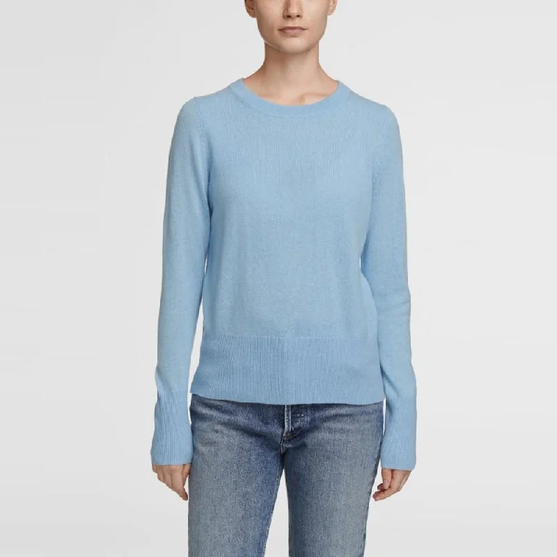 Trendy Women's Wear Collection Essential Cashmere Crewneck (Cool Aqua)