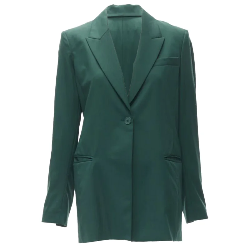 Hot Trends Ryan Roche wool lapel single button blazer jacket