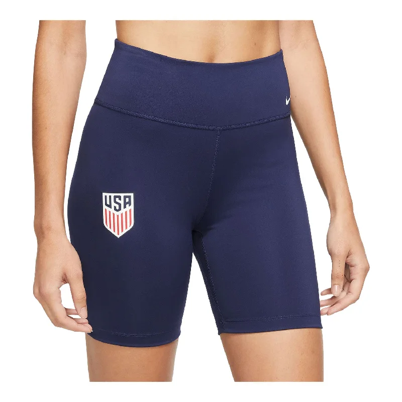 Absurdly Cheap Sale Women's Nike USMNT 2023 Mid-Rise Blue Biker Shorts