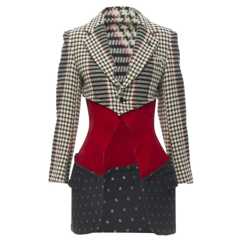 Everyday Glamour Comme Des Garcons tweed velvet jacquard deconstructed blazer