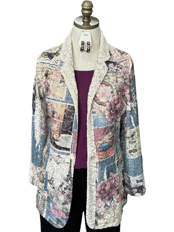 Sophisticated Fashion Lace And Sequin Blazer In Multi Color