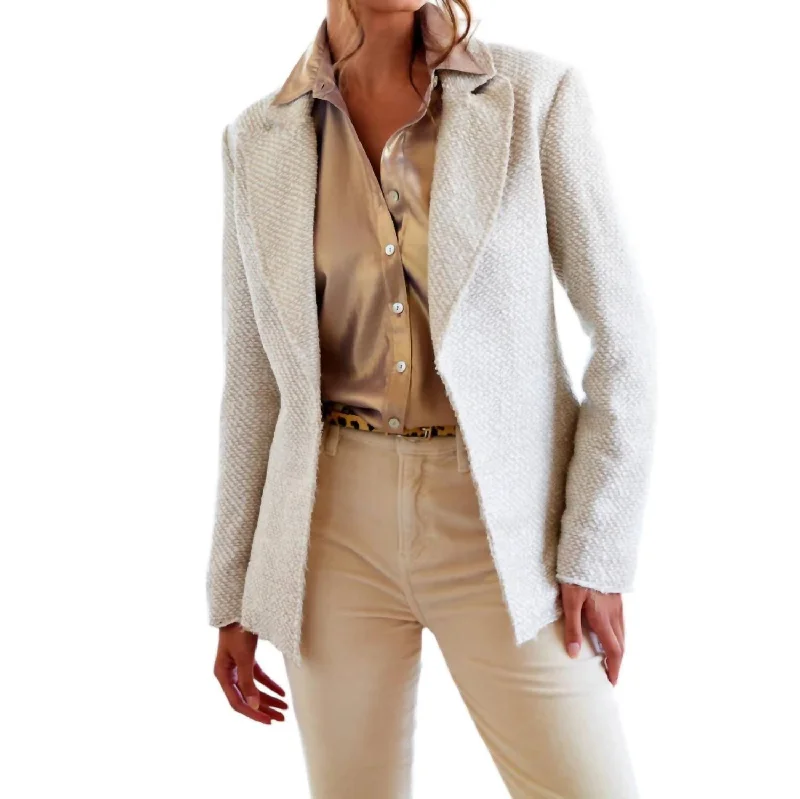 Crazy Discounts, Hurry Up Tweed Baxter Jacket In White