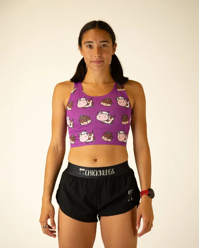 Latest Trends Women's Choccy Cows PWR Crop Top