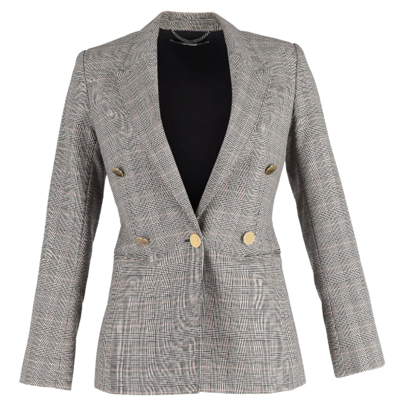 Trendsetter's Closet Stella Mccartney Beaufort Prince of Wales Plaid Blazer in Grey Wool