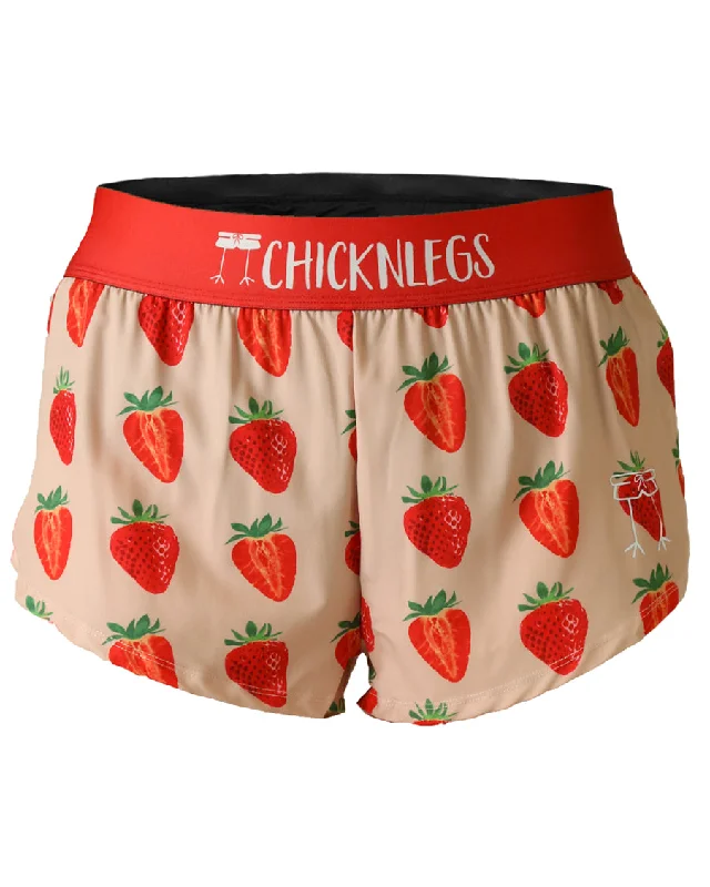 Vibrant Prints Women's Strawberry Szn 1.5" Split Shorts